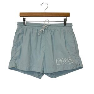 BOSS by Hugo Boss Beach Mens 3” Swim Trunks Sz Large Blue Lined Drawstring
